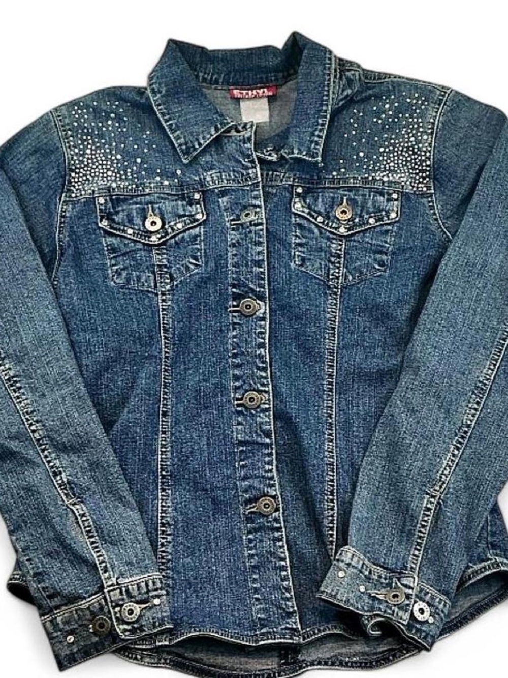 Vintage Ethyl Denim Jacket with Rhinestone Details